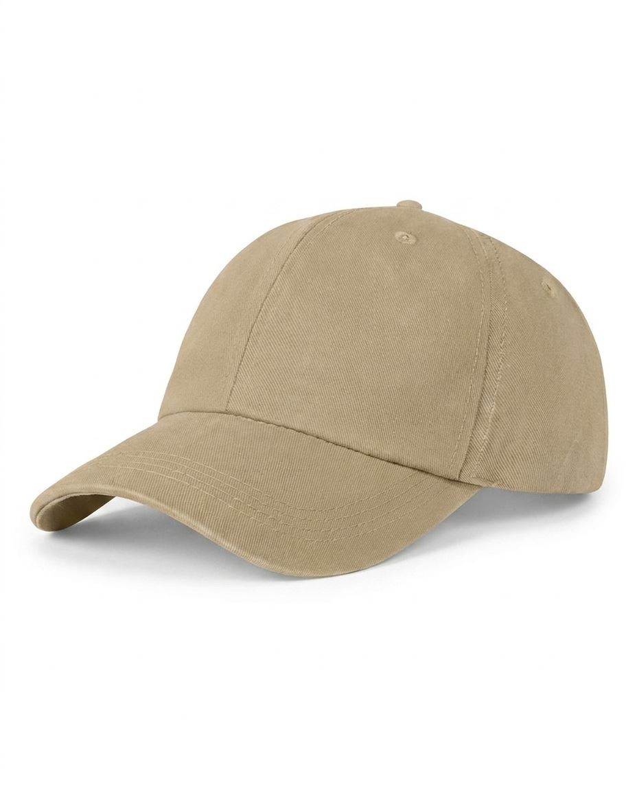 Style 1000W Garment-Washed Dad Cap custom cap in Khaki