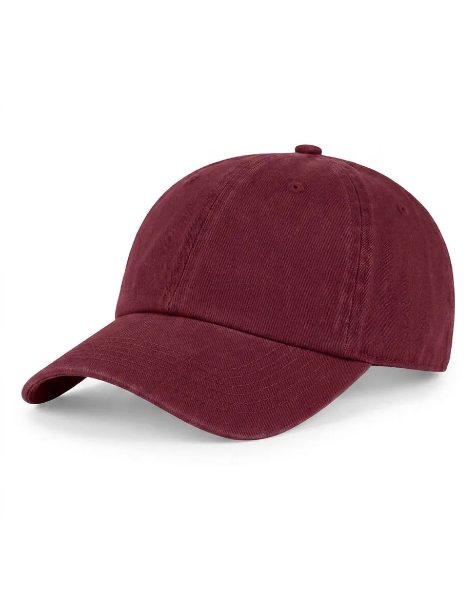 Garment-Washed Dad Cap in Maroon