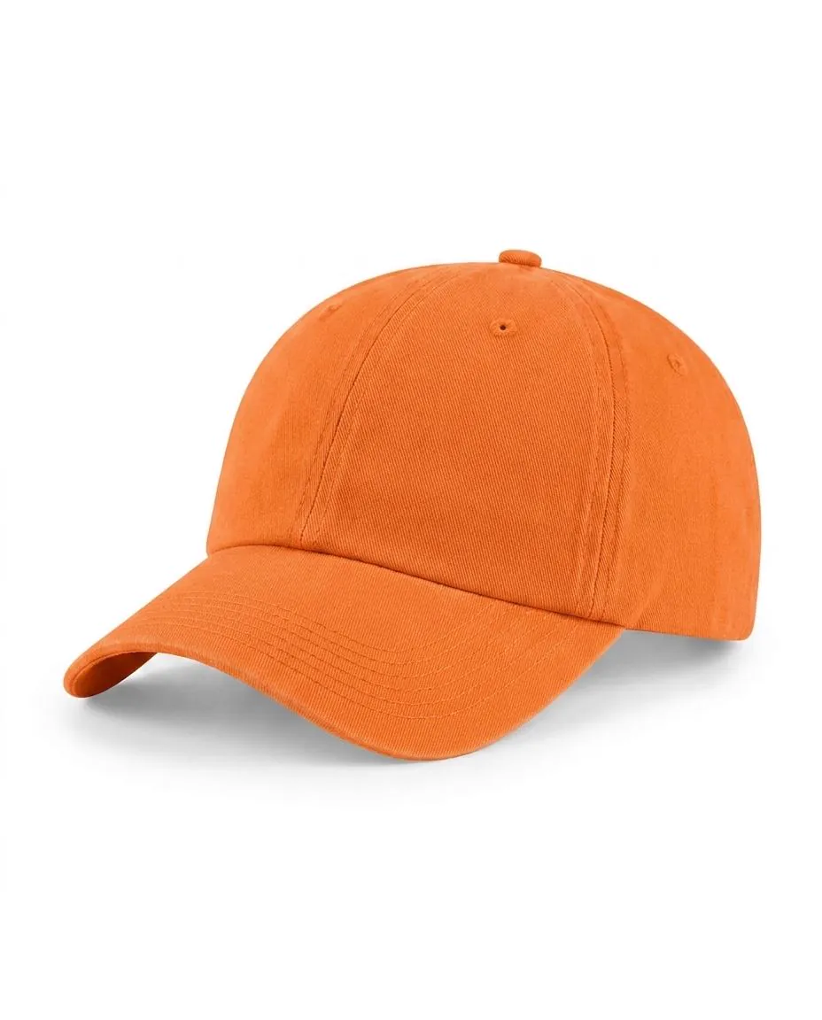 Garment-Washed Dad Cap in Orange
