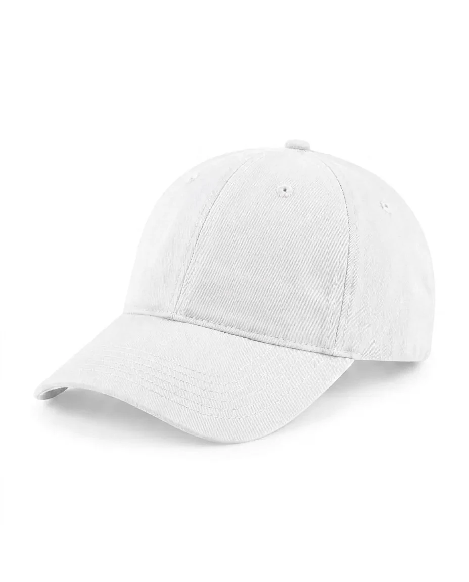 Garment-Washed Dad Cap in White