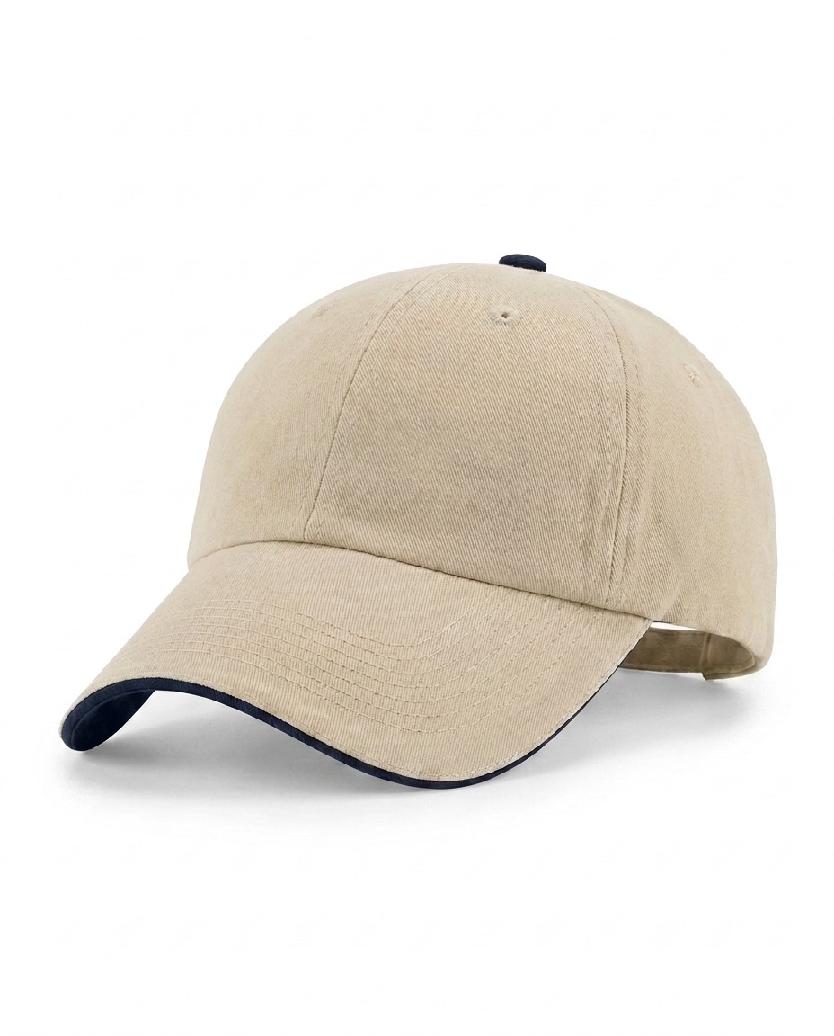 Half-Sandwich Dad Cap in Khaki / Navy