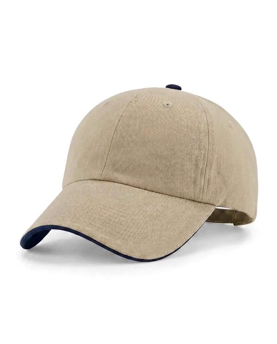 Half-Sandwich Dad Cap in Stone / Navy