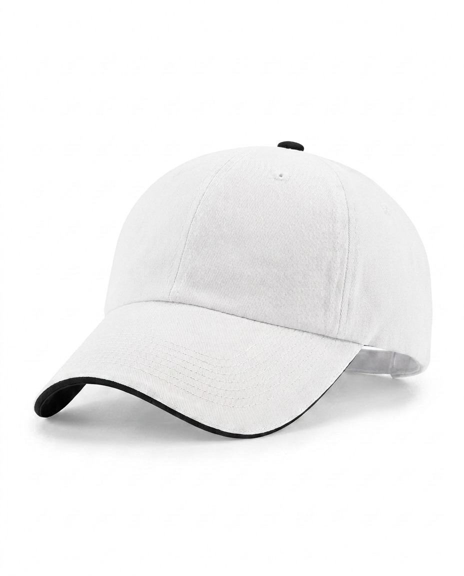 Half-Sandwich Dad Cap in White / Black