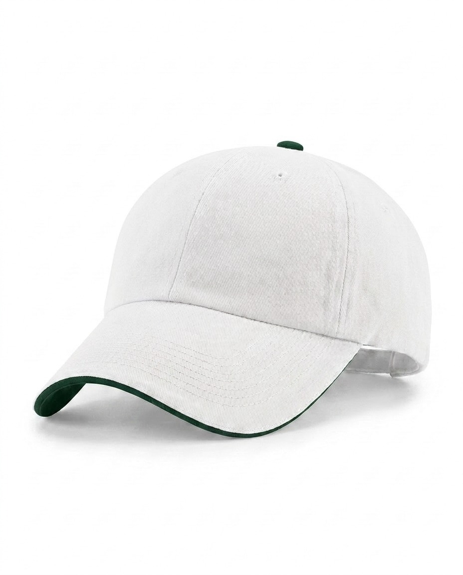 Half-Sandwich Dad Cap in White / Dark Green