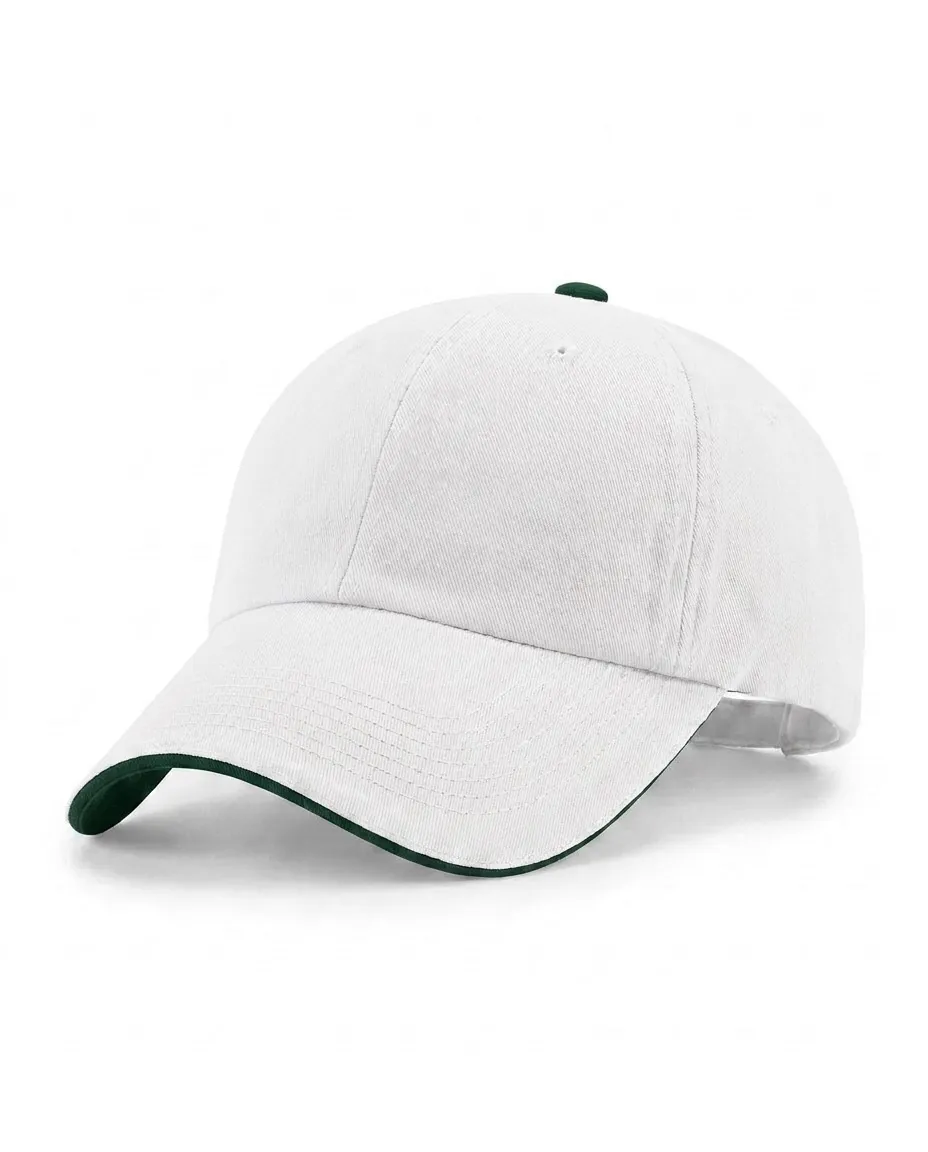 Half-Sandwich Dad Cap in White / Dark Green
