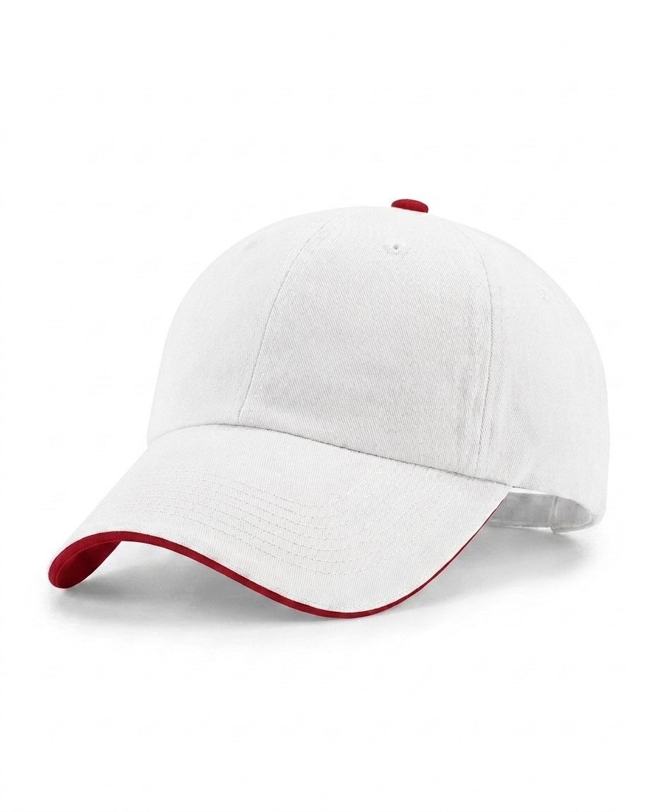 Half-Sandwich Dad Cap in White / Red