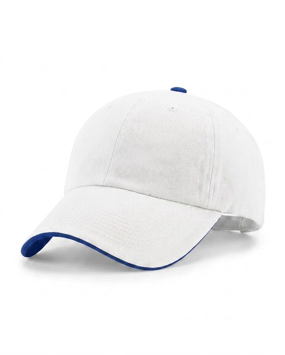 Half-Sandwich Dad Cap in White / Royal