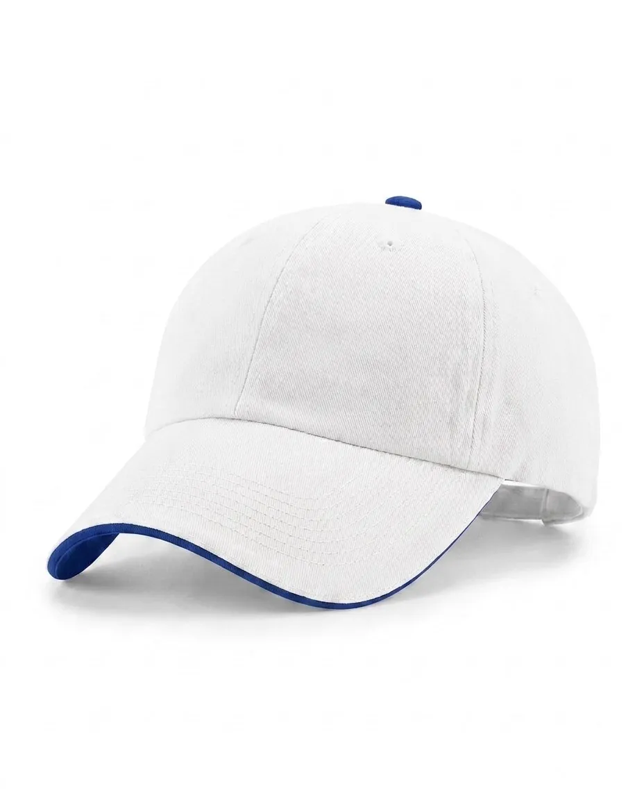 Half-Sandwich Dad Cap in White / Royal