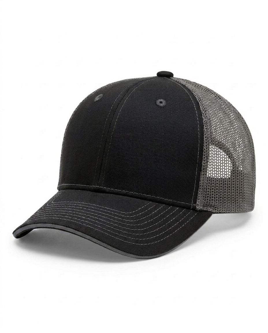 Sandwich-Visor Trucker in Black / Charcoal