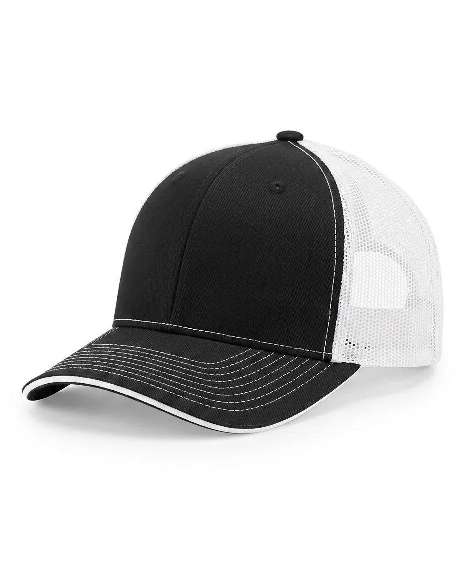 Sandwich-Visor Trucker in Black / White