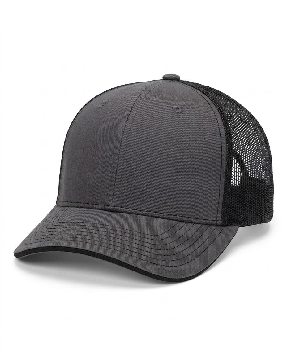 Sandwich-Visor Trucker in Charcoal / Black