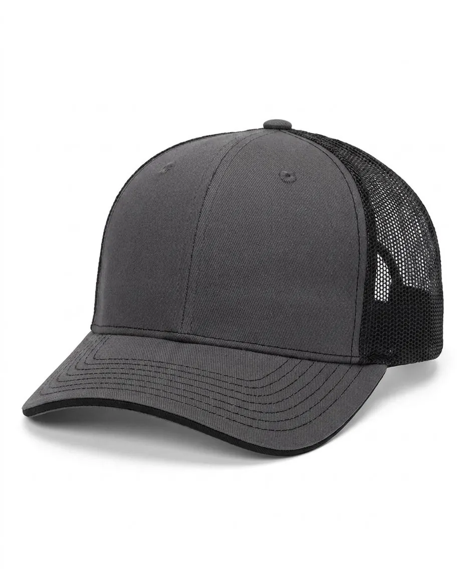 Sandwich-Visor Trucker in Charcoal / Black