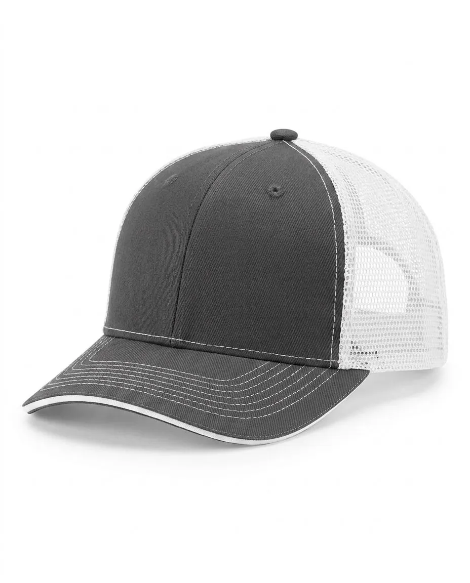 Sandwich-Visor Trucker in Charcoal / White