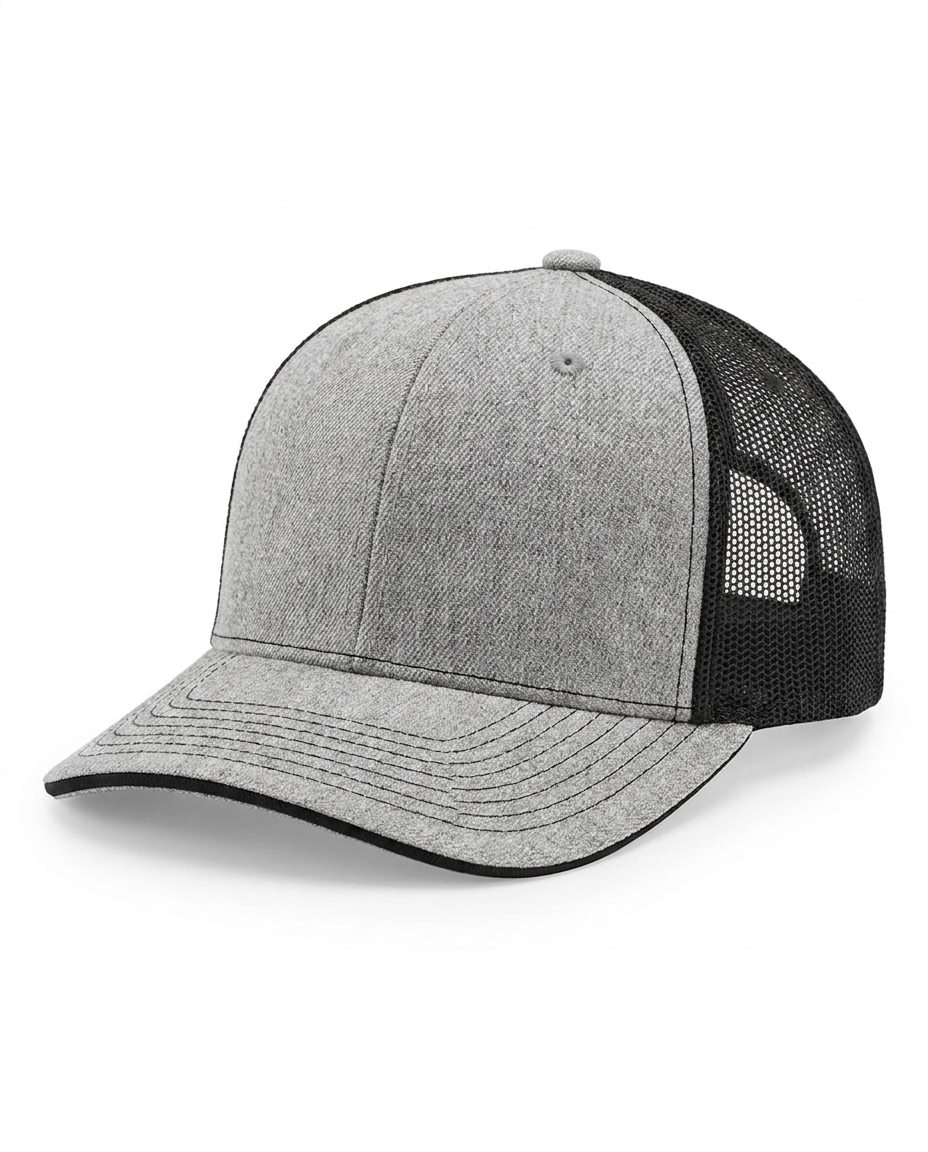 Sandwich-Visor Trucker in Heather Gray / Black