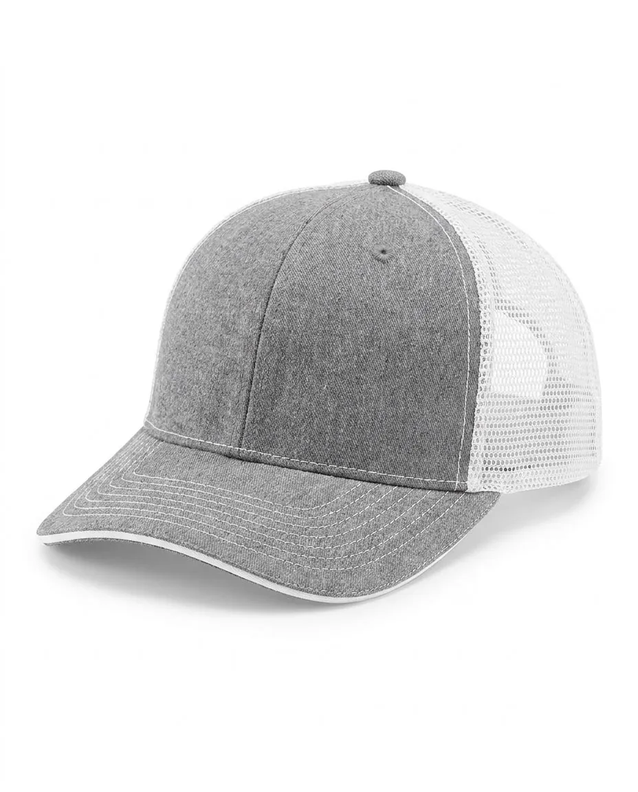 Sandwich-Visor Trucker in Heather Gray / White