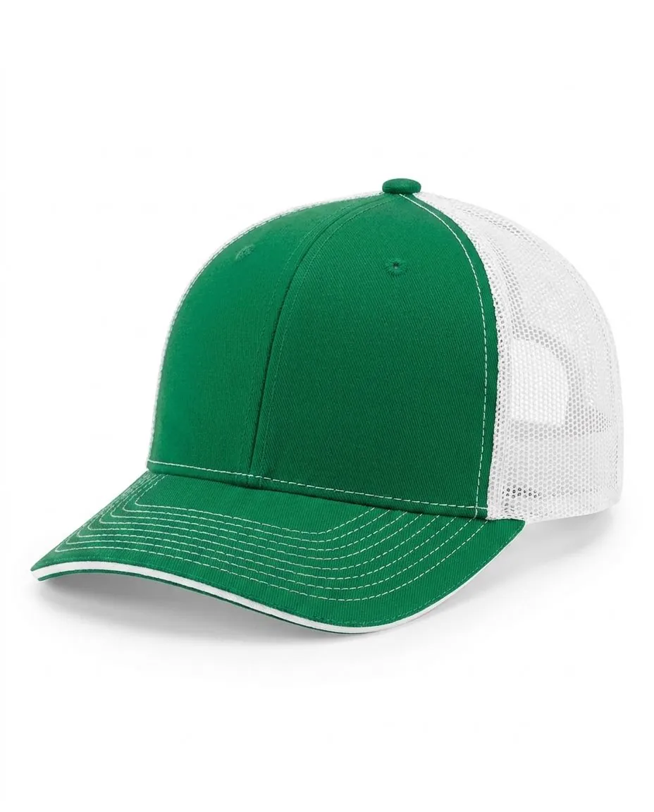 Sandwich-Visor Trucker in Kelly Green / White