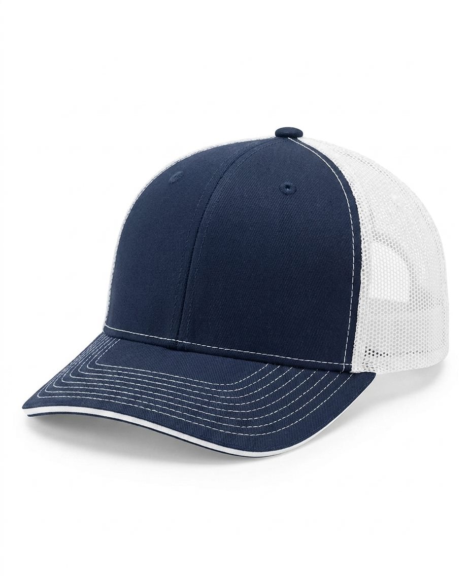 Sandwich-Visor Trucker in Navy / White