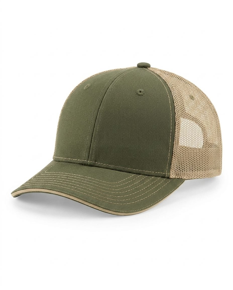 Sandwich-Visor Trucker in Olive / Khaki
