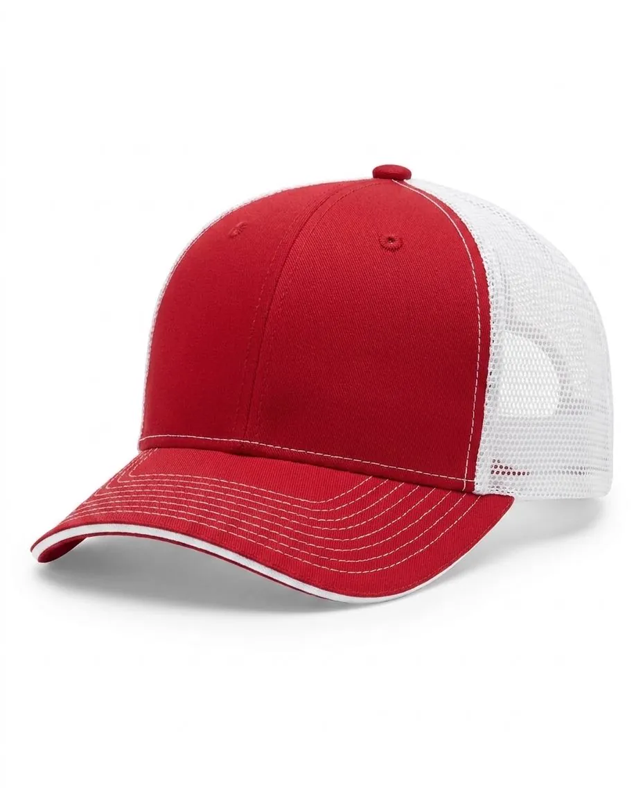 Sandwich-Visor Trucker in Red / White