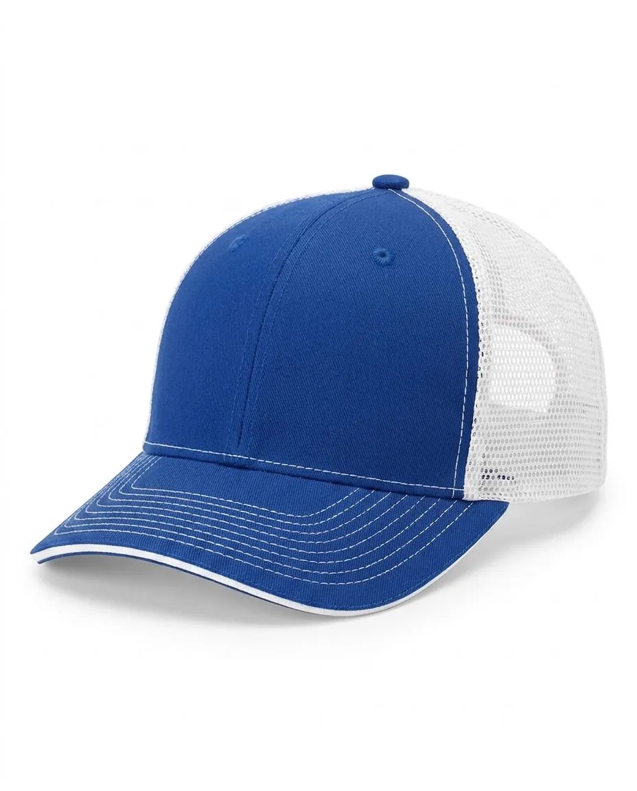 Sandwich-Visor Trucker in Royal / White