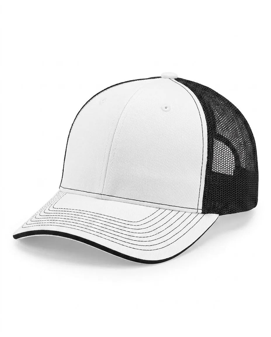Sandwich-Visor Trucker in White / Black