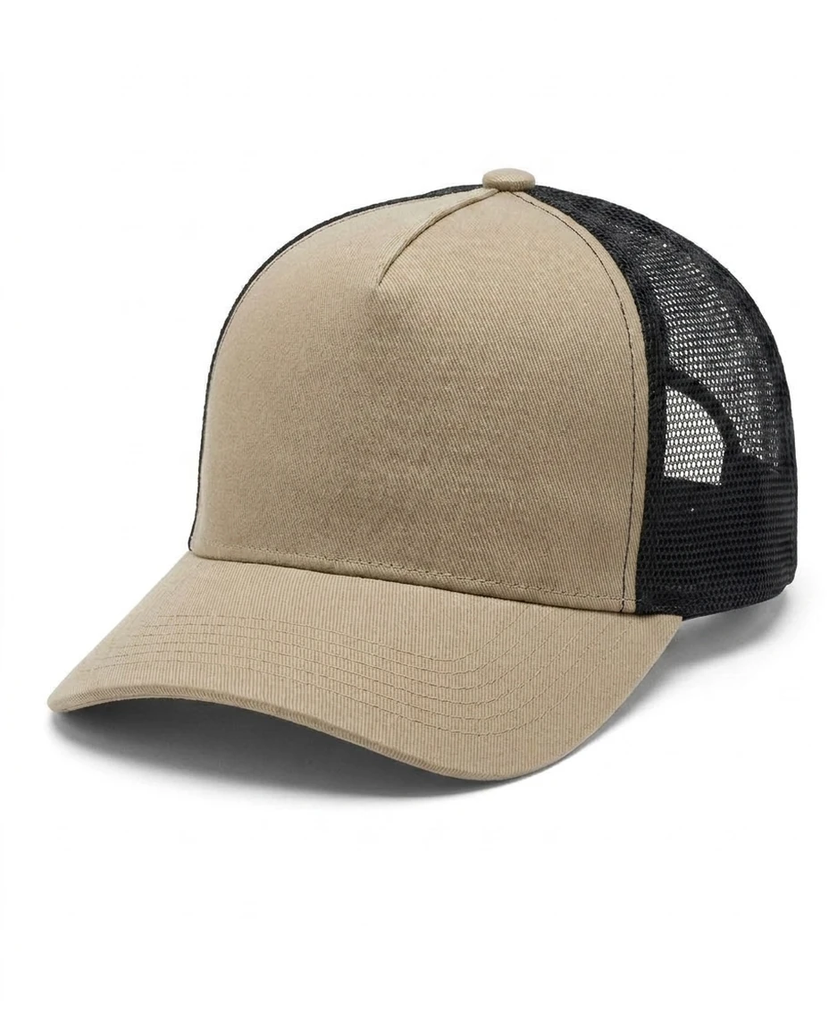 5-Panel Heavy Structure Trucker in Stone / Black