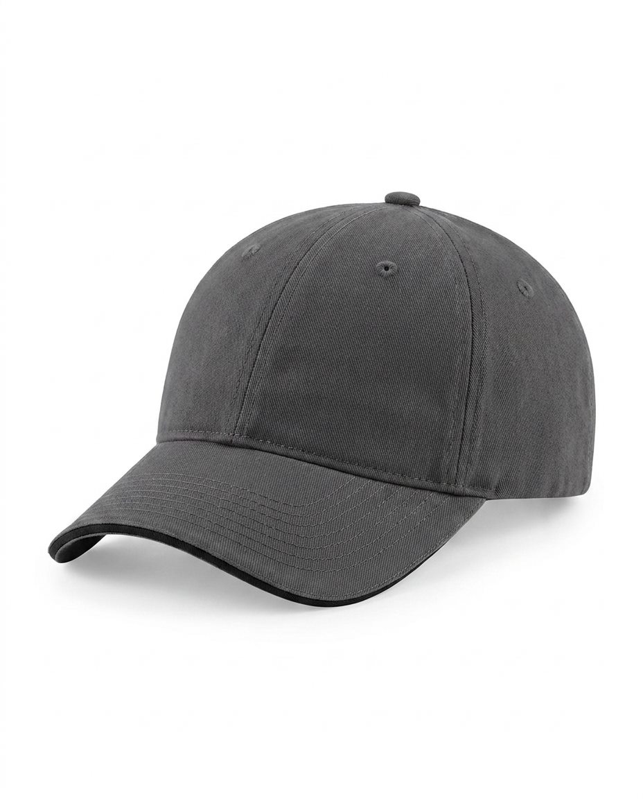 Sandwich-Bill Snapback in Charcoal / Black