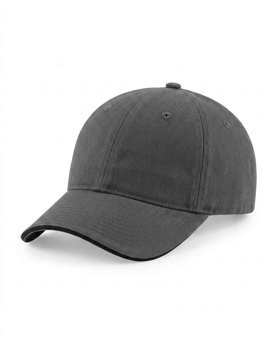 Sandwich-Bill Snapback in Charcoal / Black