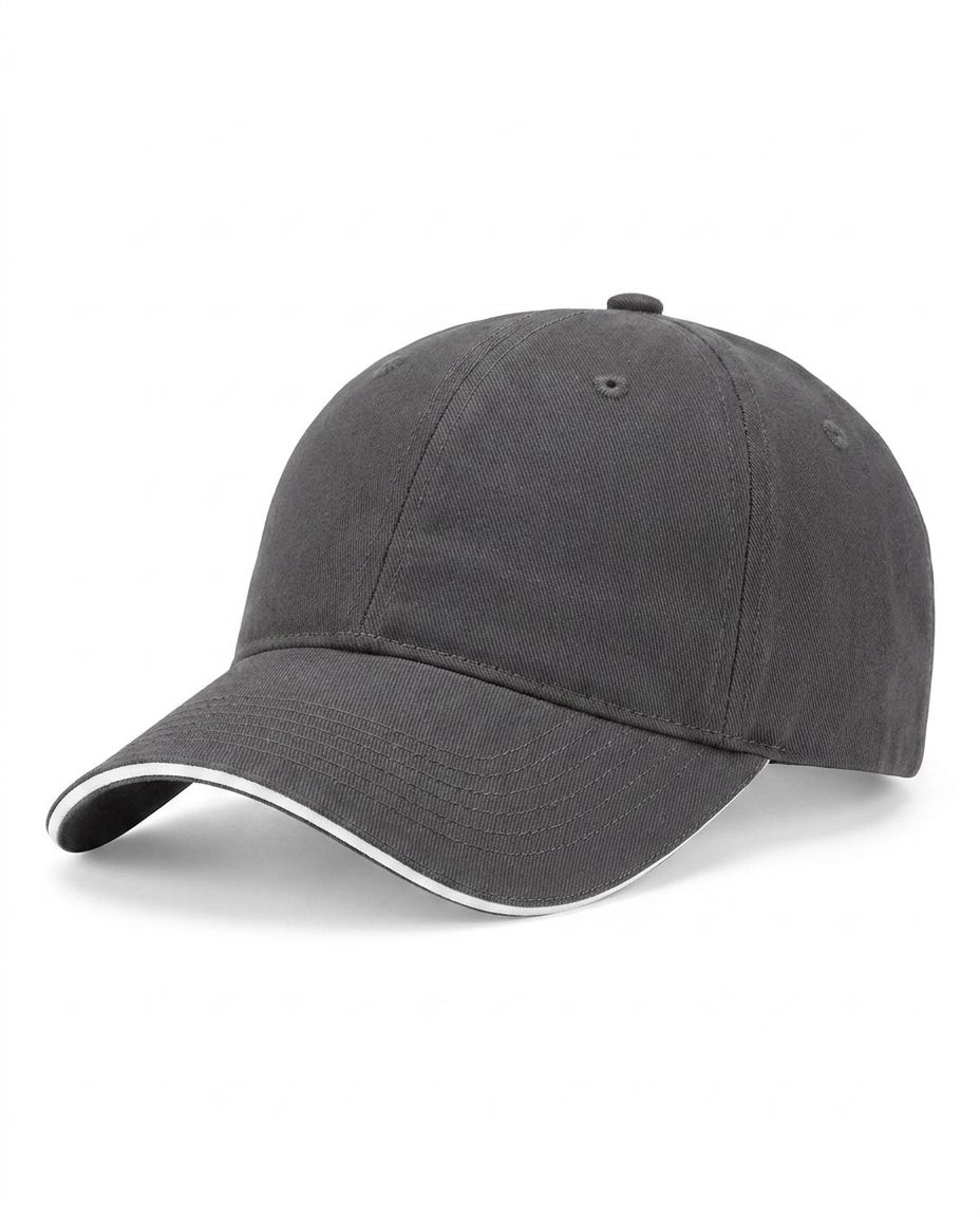 Sandwich-Bill Snapback in Charcoal / White