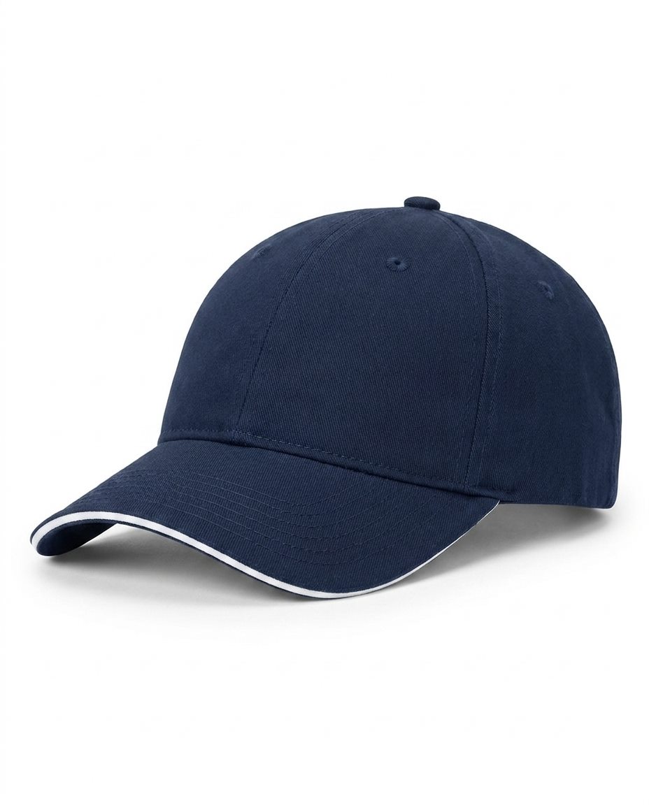 Sandwich-Bill Snapback in Navy / White