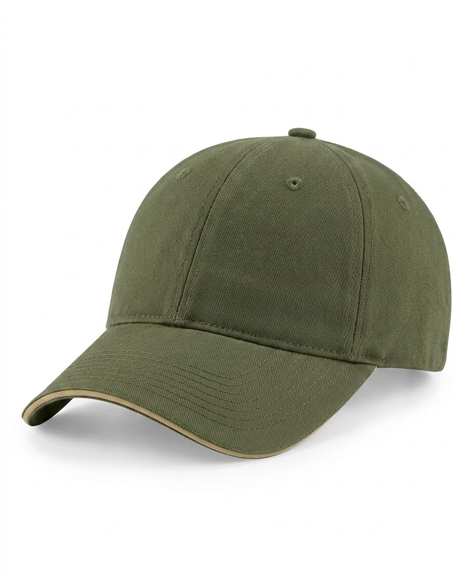 Sandwich-Bill Snapback in Olive / Khaki