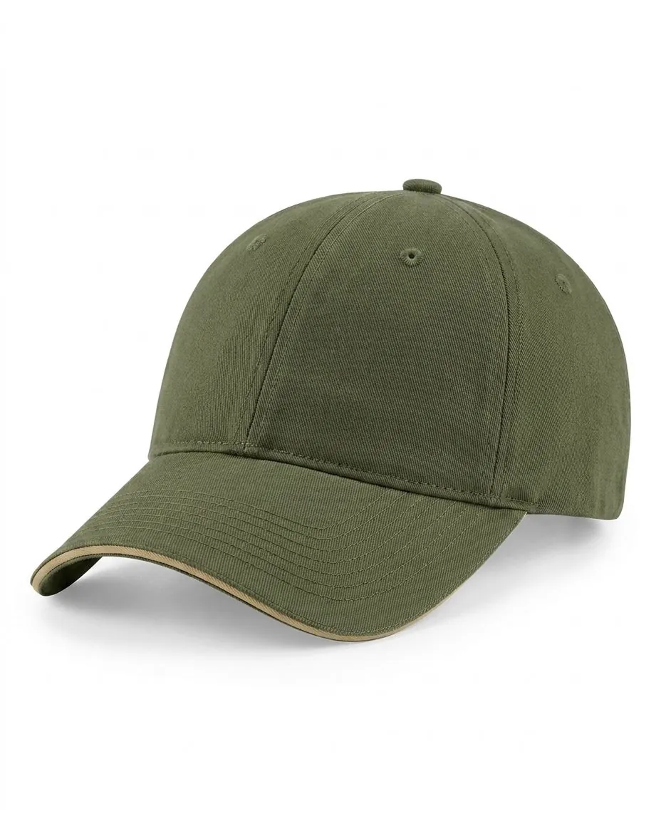 Sandwich-Bill Snapback in Olive / Khaki