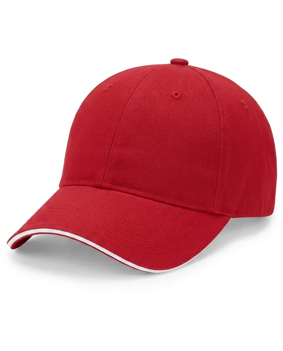 Sandwich-Bill Snapback in Red / White