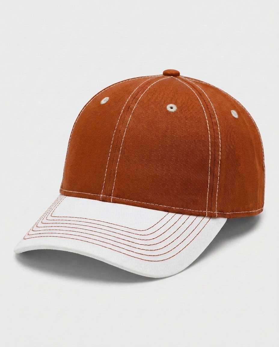 Two-Tone Performance Cap in Burnt Orange
