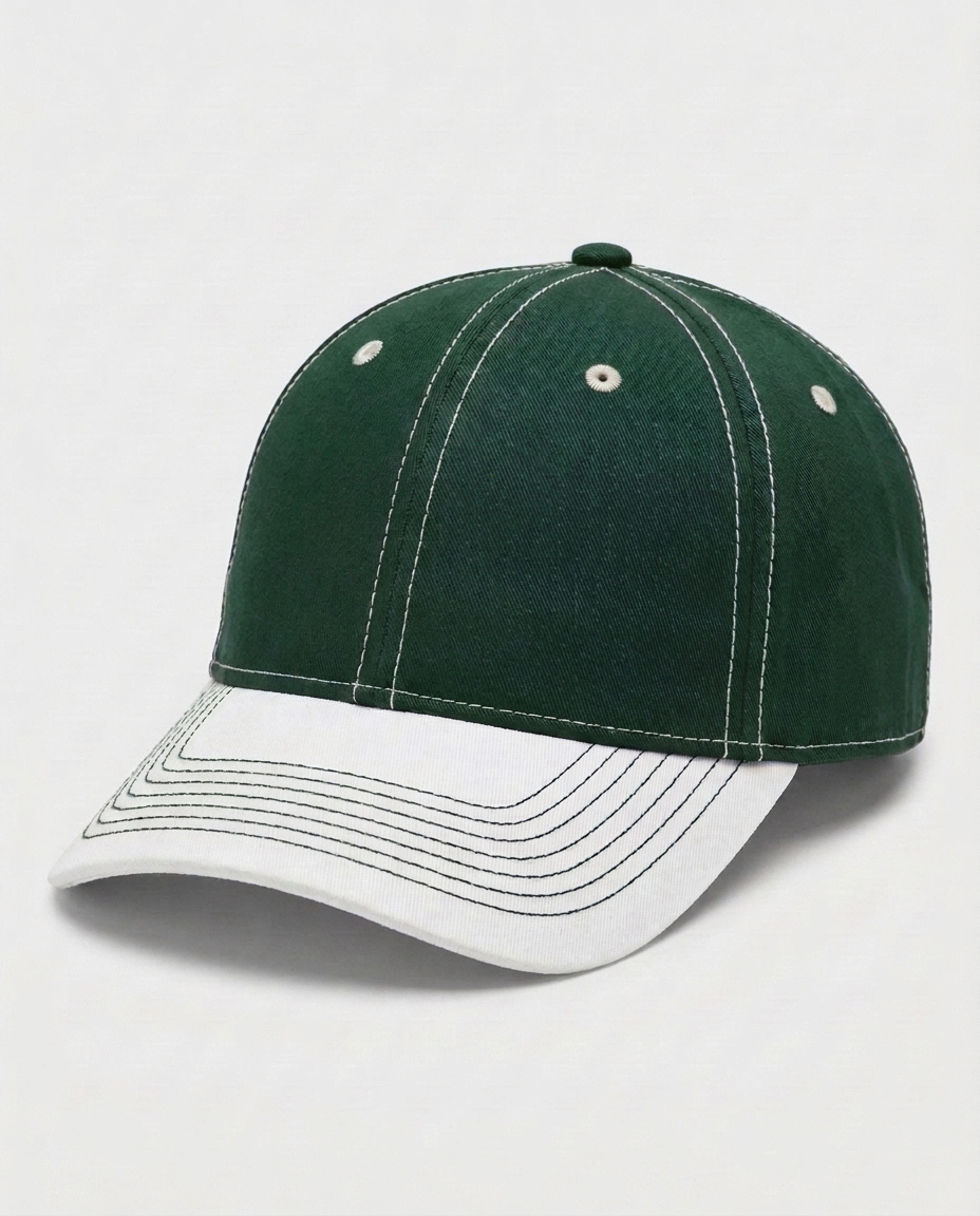 Two-Tone Performance Cap in Dark Green