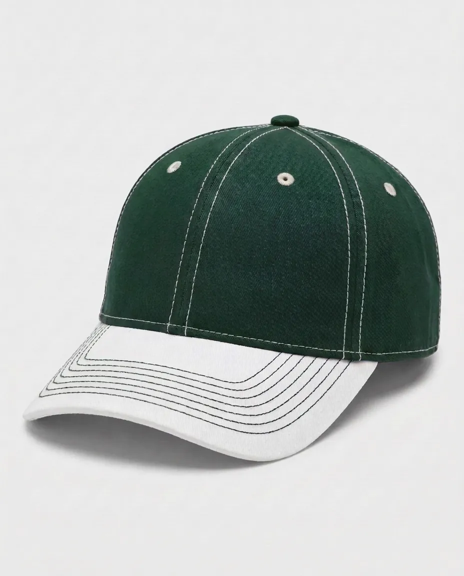 Two-Tone Performance Cap in Dark Green