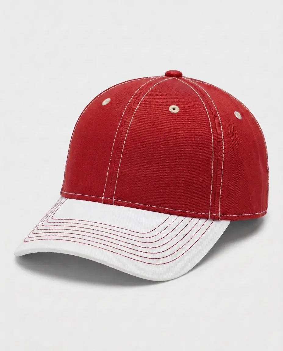 Two-Tone Performance Cap in Red
