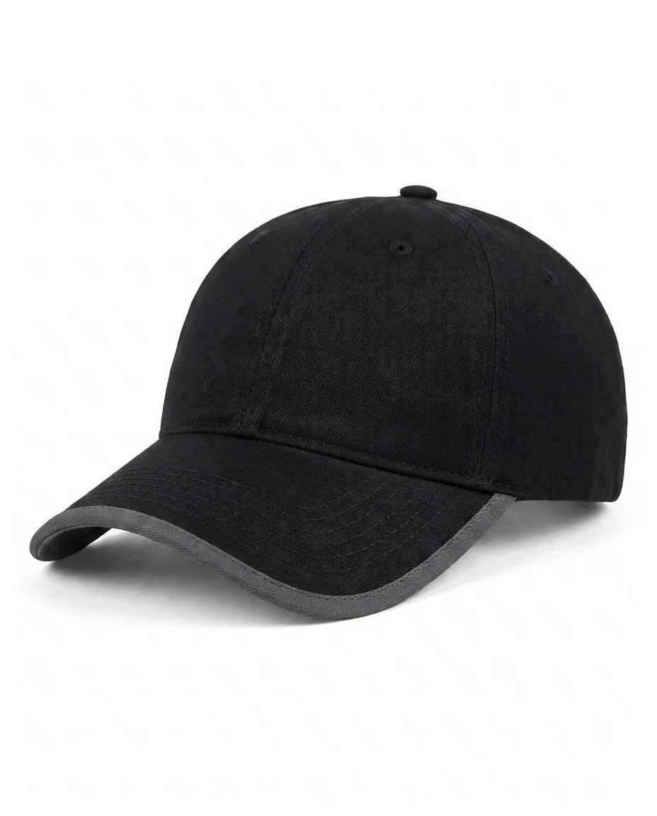 Contrast-Trim Dad Cap in Black / Charcoal