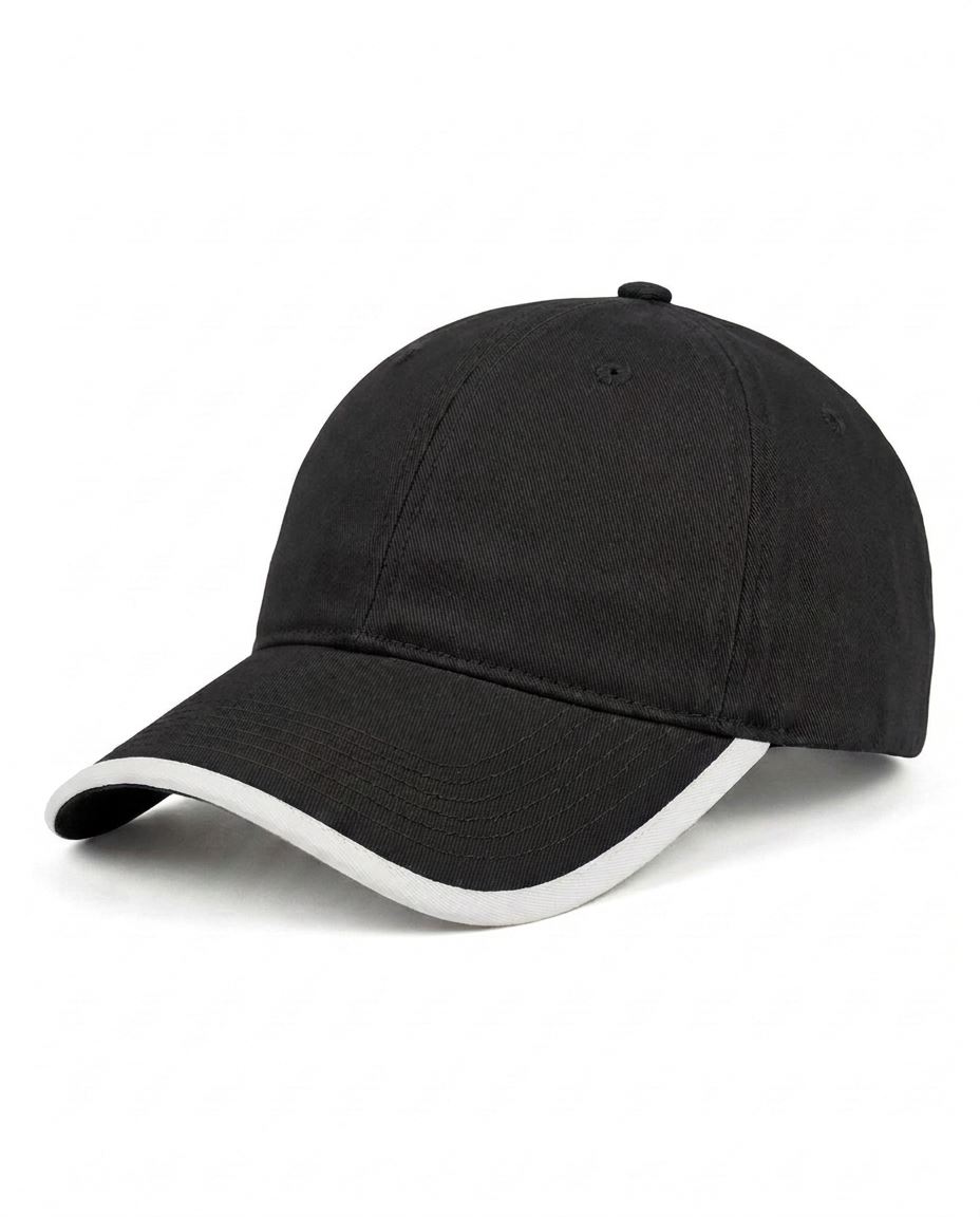 Contrast-Trim Dad Cap in Black / White