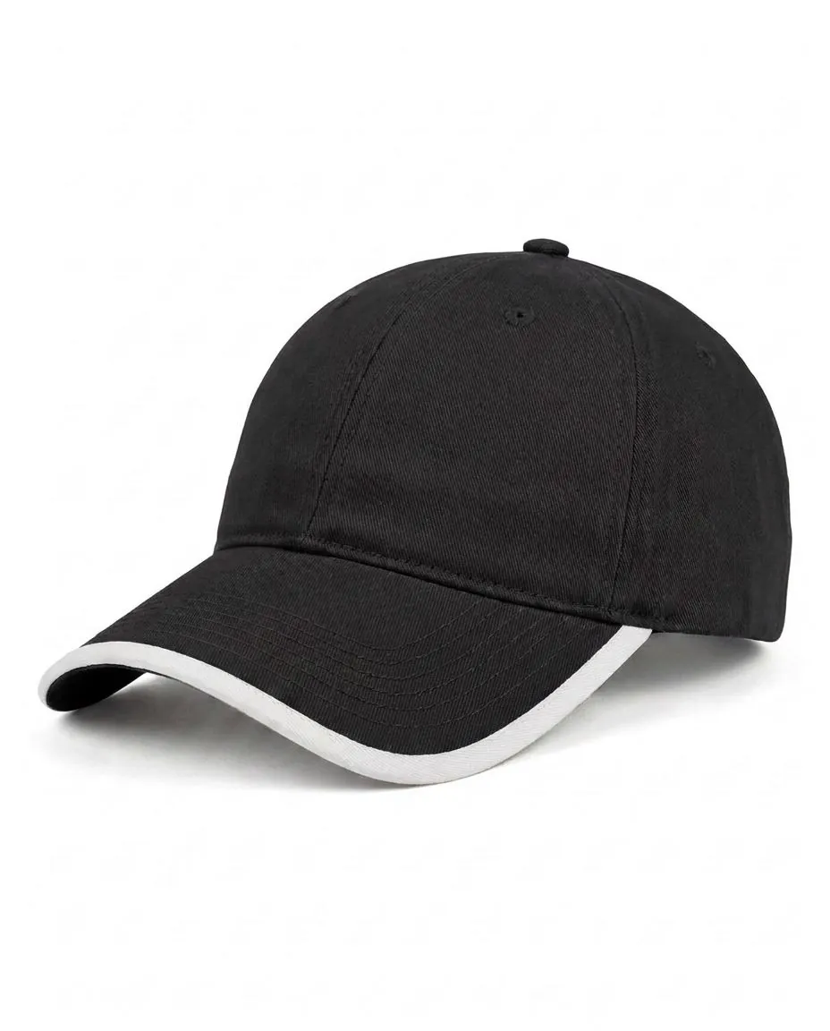 Contrast-Trim Dad Cap in Black / White