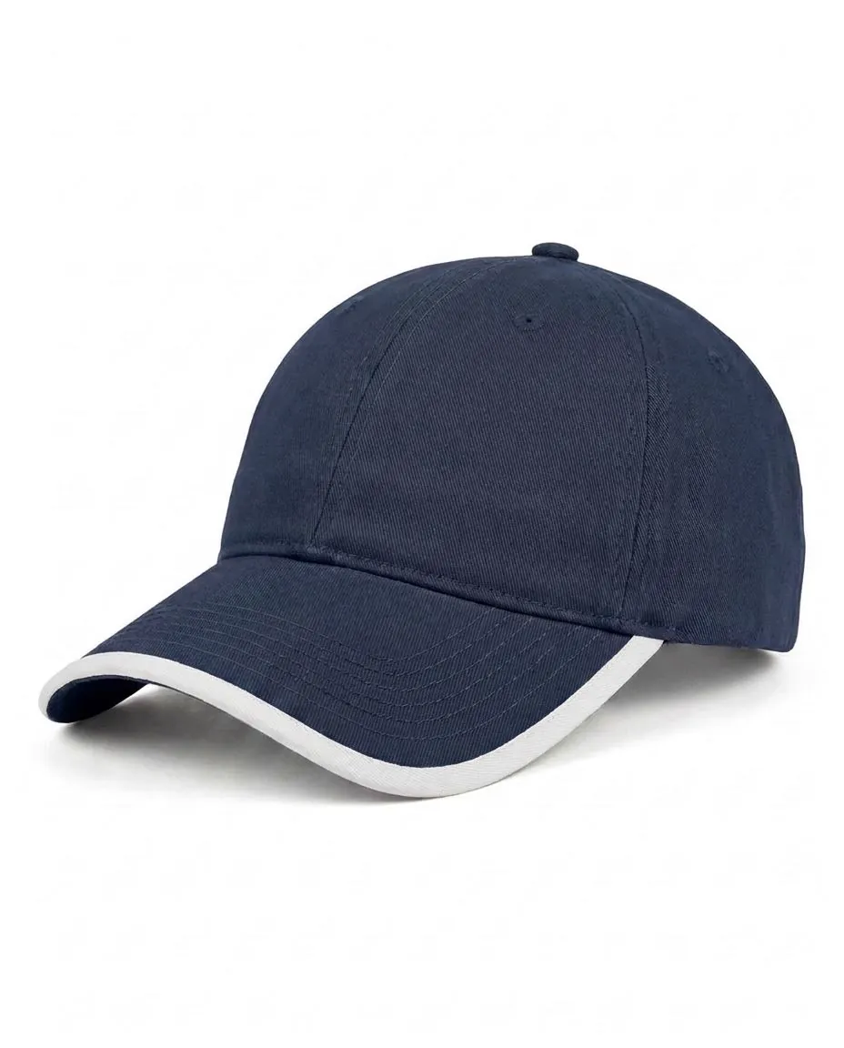 Contrast-Trim Dad Cap in Navy / White