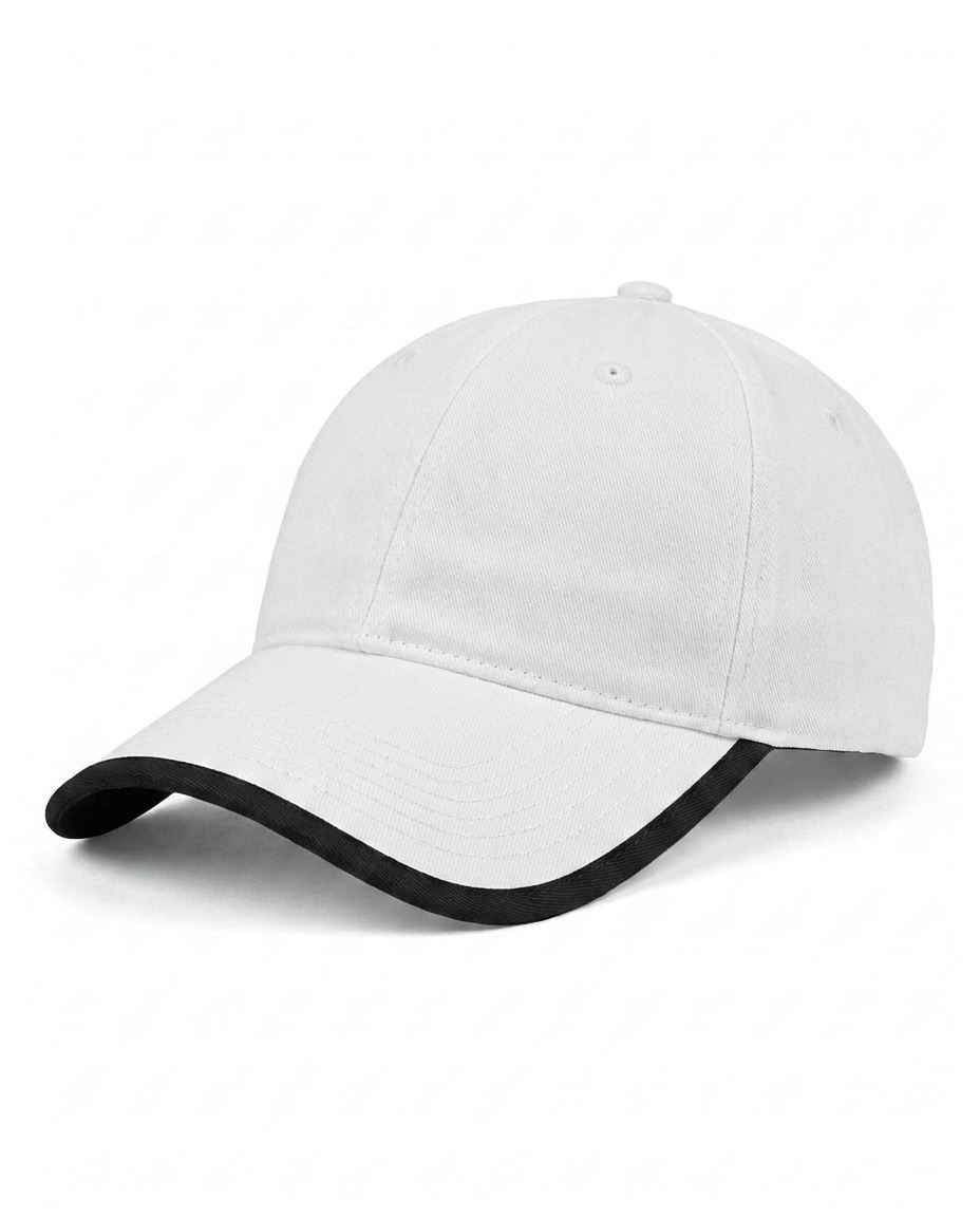 Contrast-Trim Dad Cap in White / Black