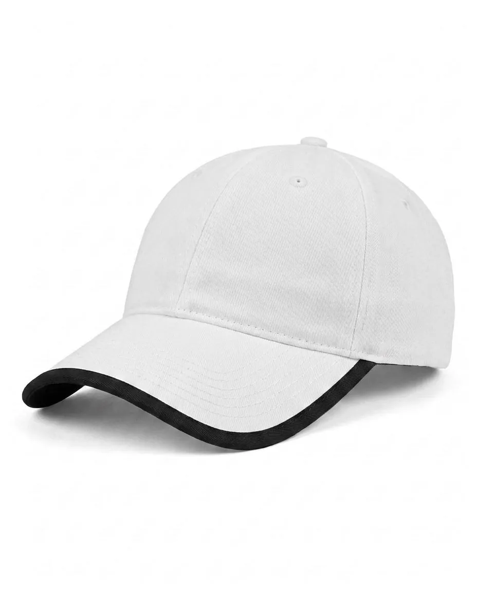Contrast-Trim Dad Cap in White / Black