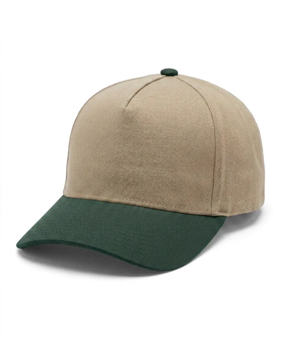 Two-Tone 5-Panel in Stone / Dark Green