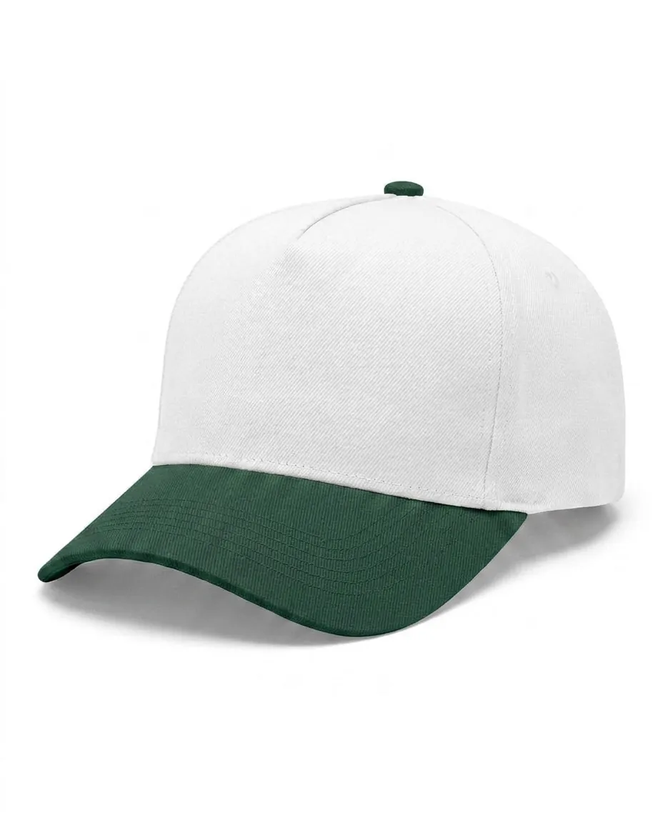 Two-Tone 5-Panel in White / Dark Green
