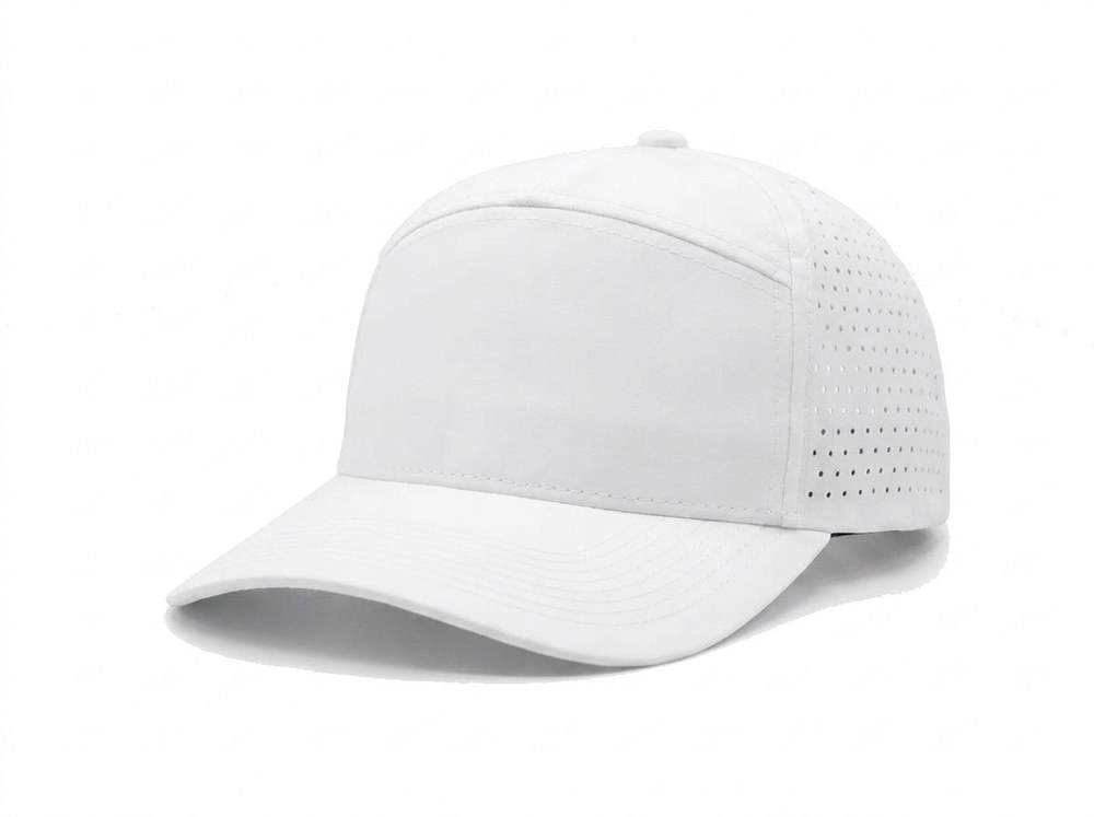 7-Panel Microfiber Cap in White