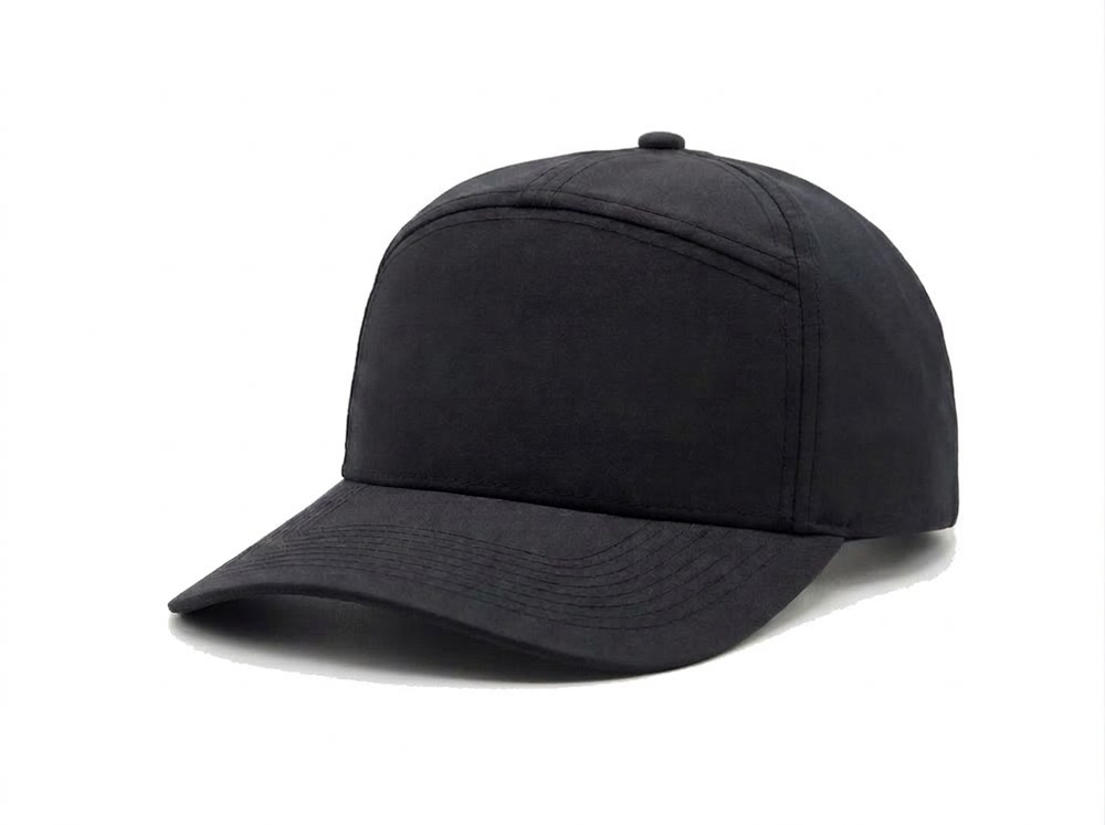 7-Panel Heavy Structure Cap in Black