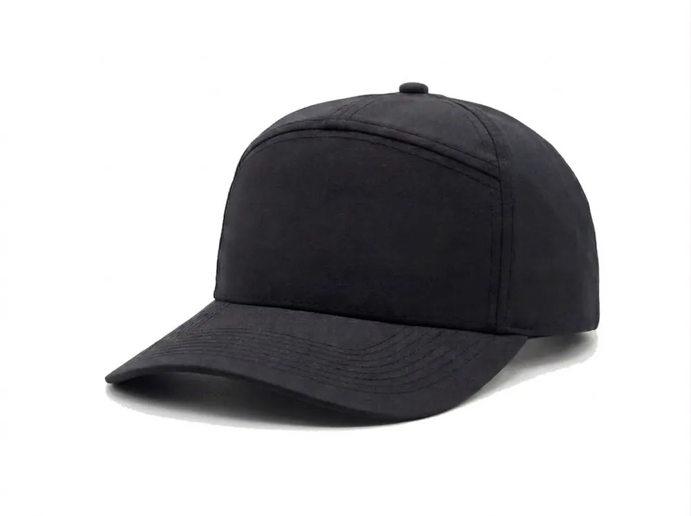 7-Panel Heavy Structure Cap in Black