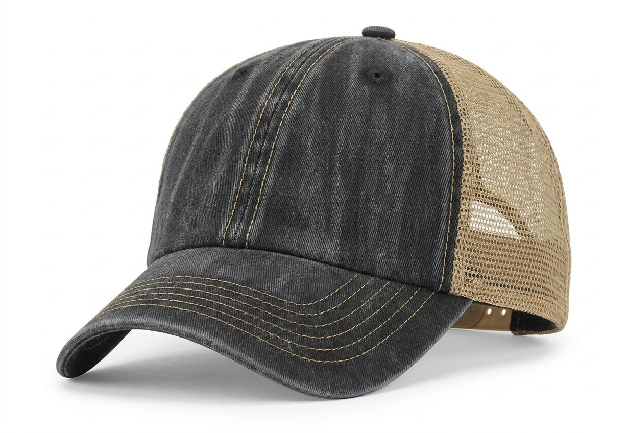 Style 2730 Hand Washed Vintage Trucker Round Patch