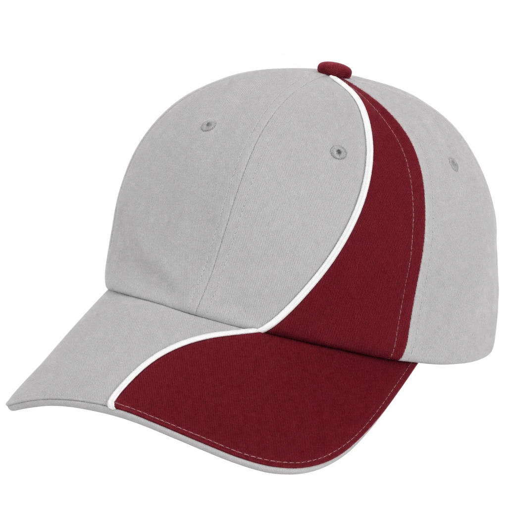 The Wake Cap in Light Gray / Maroon / White